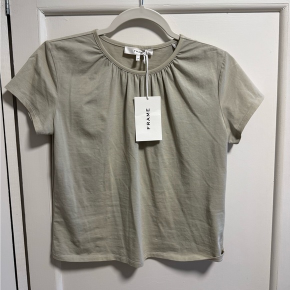 Frame Denim Tops - Frame “The Gathered” Tee - Soft Mint - NWT